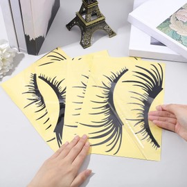 SUPERFINDINGS 4 Pairs 10x24.7cm Eyelashes Car Headlight Stickers Car Styling Black Eyelashes Vehicle Body Sticker Windshield Decal for Vehicle Auto Car Decoration