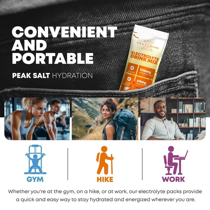 Peak Revival-X Electrolytes Powder Packets - Salt Electrolyte Drink Mix