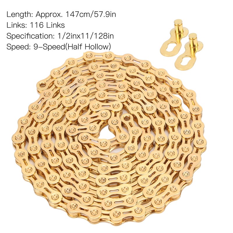 VG Sports Mountain Bike 9 Speed Chain 116 Links 1/2inx11/128in