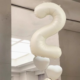 YFHVJTKO 40 Inch Number 2 Foil Creamy White Balloons 2nd Celebration Decorations for 2nd Birthday Party Wedding Bridal Shower Engagement Photo Shoot Anniversary Decoration (Creamy White, 2)