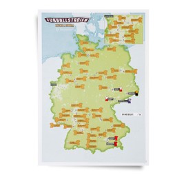Scratch Poster Germany Map Football Stadiums - Perfect Football Gift - Bundesliga - Maps International - 30 (W) x 42 (H) cm