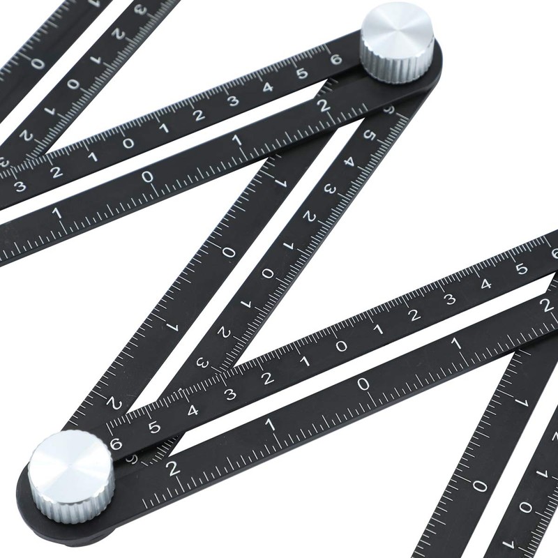 TOPWAY Multi-Function Angle Measuring Ruler, Aluminum Alloy Metal Angle Template