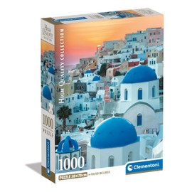 1000 Piece Puzzle + Poster Santorini