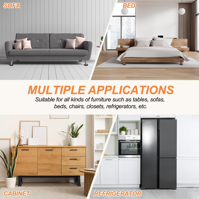 PATIKIL 3 1/2" Furniture Sliders, 4 Pcs Reusable Furniture Sliders