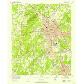 YellowMaps Marietta GA topo map, 1:24000 Scale, 7.5 X 7.5 Minute, Historical, 1954, Updated 1957, 26.9 x 22 in - Polypropylene