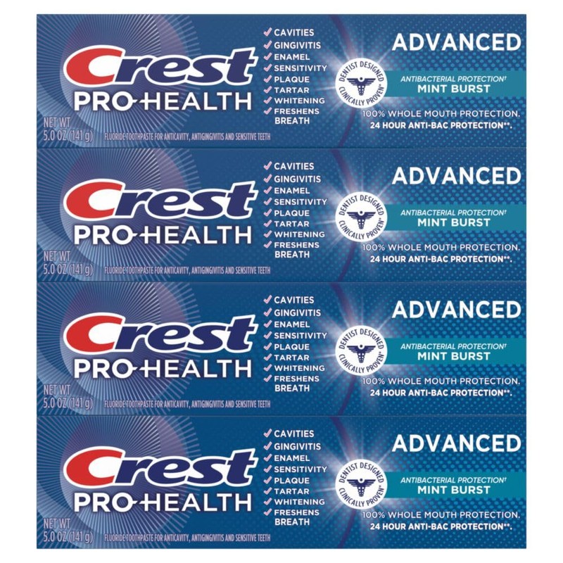 Crest Pro-Health Advanced Antibacterial Protection Toothpaste - Pack of 4,