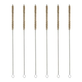 PATIKIL 12" Wire Tube Brush, 6Pcs 0.4" Diameter Brass Wire Tube Brush Pipe Cleaning Supplies for Auto Parts, Bottles, Tubes, Brass Tone