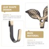 FOMIYES Brass Coat Hooks, Coat Rack Hooks, Iron Leaves Hook,