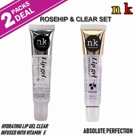 (6 Pack) NICKA K Clear Lip Gel (Argan Oil 2pcs & Rosehip 2pcs & Clear 2pcs)