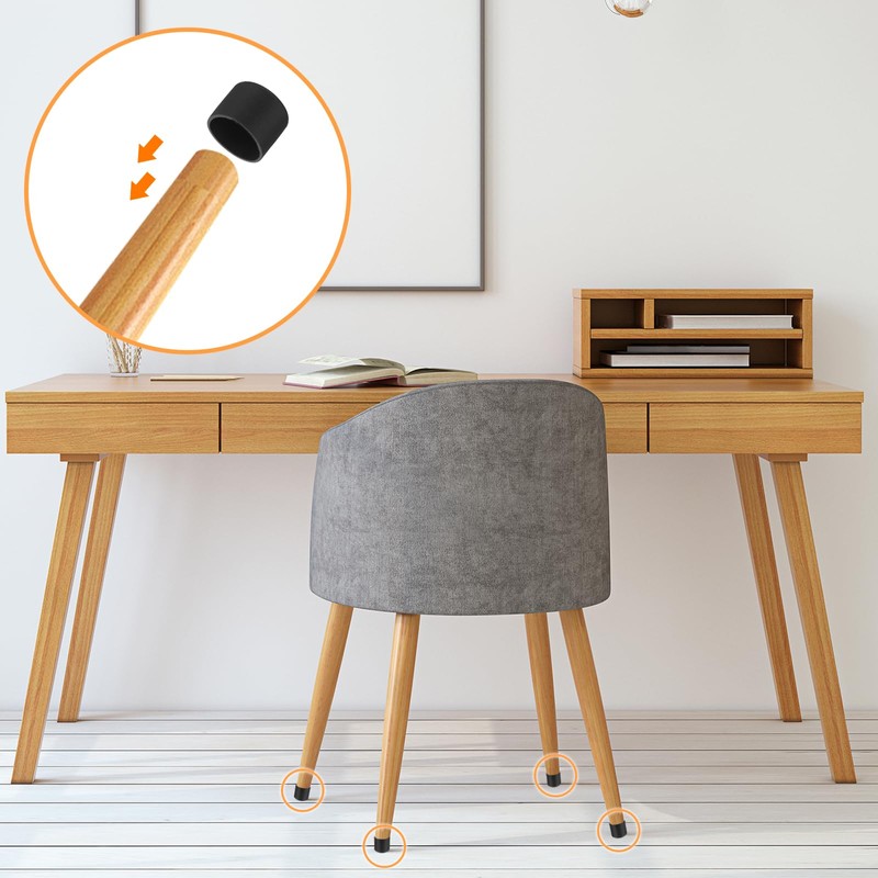 Sourcing Map 36Pcs Black Round PVC Chair Leg Caps, Fit