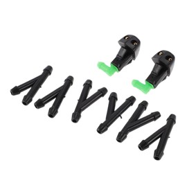 PARSKILO Windshield Washer Nozzle for Honda Accord 1998-2002 Front W/ 6 Pcs Y Hose Connector Car 76810S84A02 Black Plastic 1 Set Benefit