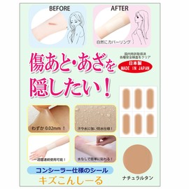 Hi-High Scratch Concealer, Concealer for Hiding Scratches, Paste Type, Fake Skin Seal, Made in Japan (1.0 x 2.6 inches (25 x 65 mm), Natural Tan)
