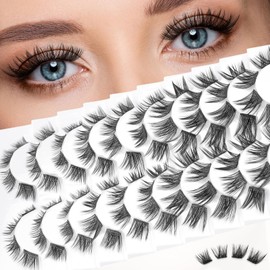 Lash Clusters 10 Pairs 80 Pcs D Curl Cluster Lashes DIY Lash Extensions 10-14mm Mixed Fluffy Volume Individual Lashes Wispy Lashes DIY at Home by MLEN DIARY