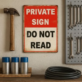 Funny Private Sign Metal Tin Sign – “Do Not Read” Retro Humor Wall Decor – 12x8 Inch Aluminum Sign for Home, Office, Bathroom, Garage, or Man Cave – Vintage Novelty Wall Art
