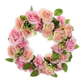 Wreath Roses Rosary Door Wreath Wall Wreath Flowers Decoration Artificial Flower Wreath Flower Wreath Flower Wreath Front Door Gift Wedding Decoration Valentine's Day Mother's Day Wall Decoration Rose