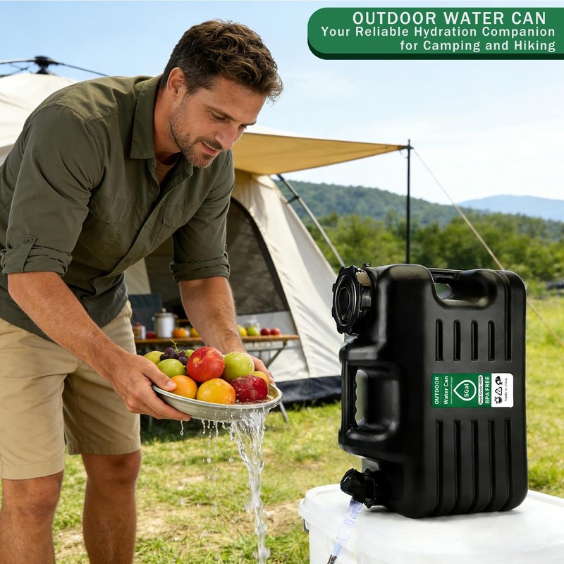 5 Gallon Water Jug with Multi-Purpose Shoulder Strap, BPA Free
