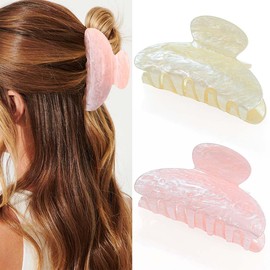 BARTOSI Acrylic Hair Claw Clips Medium Claw Clips Cute Hair Clip Hair Accessories for Women and Girls (Pack of 2)