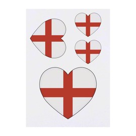 4 x England Flag Love Heart Temporary Tattoos (TO00058426)