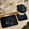 Dark Night Black Wolf Shower Curtain Set for Bathroom, 4Pcs