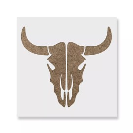 Stencil Revolution Cow Skull Stencil - Durable & Reusable Mylar Stencils - 20"x20"
