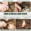 Nihtdoy Ferro Rod Fire Starter – Carbon Steel Striker &