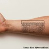 'Stereo Boombox' Temporary Tattoo - Water Resistant, Skin-Safe, Non-Toxic Transfer