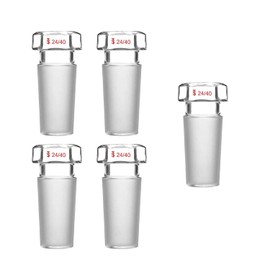 Starfa Lab 5Pcs Glass Hexagonal Head Glass Stopper for 24/40 Joint Glass Outer Joint,Closed Bottom Hex Head Hollow Glass Stopper for Sealing Lab Glassware