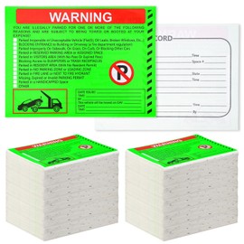 Fuyoooo 300 Pcs Parking Violation Stickers no Parking Stickers Bad Notice Tow Notice You are Illegally Parked Multi Reasons for Window Car Fluorescent Green 5.5x7.5 Inch