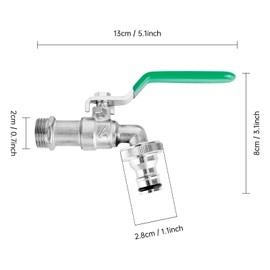XCDMJ Garden Tap 1/2 Inch Brass Rust and Frost-Proof with 2 x Free Hose Connections, 1 x Roll Sealing Tape, Stopcock Drip-Free, Outdoor Brass Tap for Garden