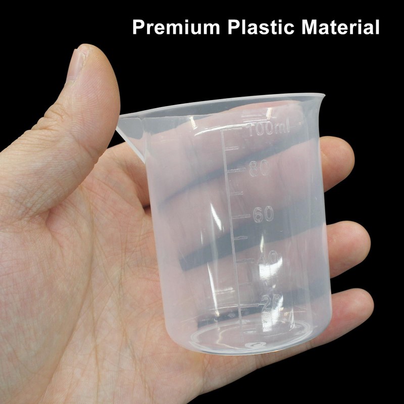 LifCratms 3 Pcs Transparent Lab Measuring Cup, 50ml/1.7oz Plastic Graduated