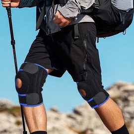 Compression Knee Brace | Knee Protection Shock-Absorbing Brace - Side Stabilizers Included Husband Wife Sports Training Protector Wrap for Camping, Hiking