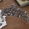 1PC Vintage Baroque Crown Alloy Bridal Hair Tiara Headpiece (Black)
