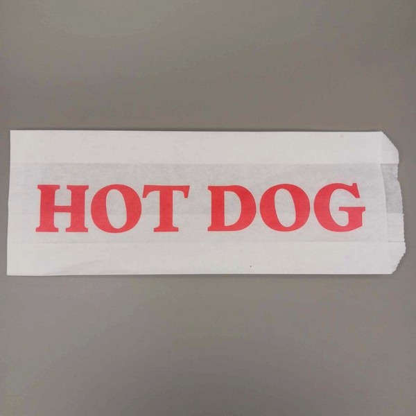 Printed Paper Hot Dog Bag, Enjoy Warm Food On-The Go! - 3 1/2" x 1 1/2" x 9" Paper - 100 Count