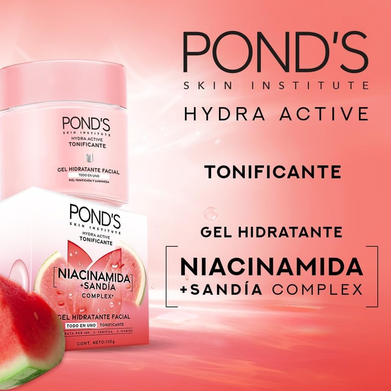 Pond's Cuidado Facial Fruity Hydra Fresh Sandía, Gel Hidratante, 110