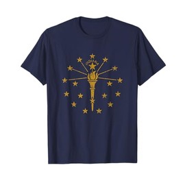 Vintage Indiana Flag IN Men Women Souvenir Gift Retro Style T-Shirt