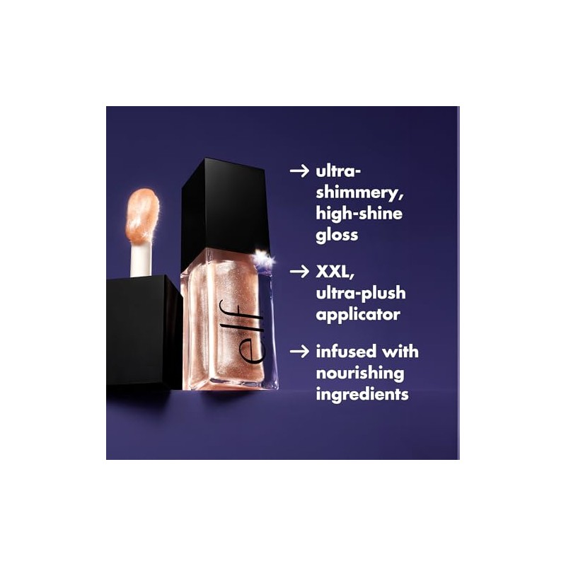 e.l.f. Glow Reviver Lip Oil Glimmer Candy Coded - Milky
