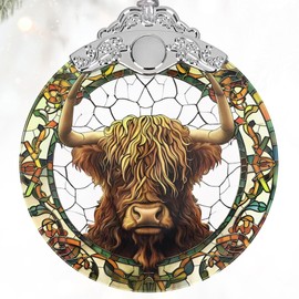 Christmas 2024 Ornament, Stained Glass Ornament, Christmas Ornament, Christmas Tree Ornament, Holiday Ornament Gift, Heirloom Keepsake, Christmas Tree Decoration, Gift Exchange, Gift Idea - Cow