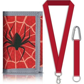 ZHOMA Children's Wallet, Trifold with Drawstring, Coin Purse, Zipper, Neck Strap, Thin, Compact, Popular, Stylish, Camouflage, Dinosaur, Cute, Junior High School, Elementary School, Girls, High School