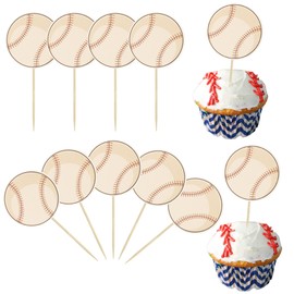 36 piezas de adornos para cupcakes de béisbol, temática de pelota deportiva, para decoración de tartas de baby shower, temática deportiva, decoración de tartas para fiestas de cumpleaños para niños