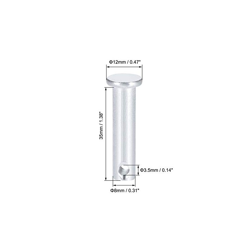 sourcing map Single Hole Clevis Pins - 8mm X 35mm