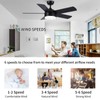 YUHAO 44 inch Black Ceiling Fan with Lights and Remote