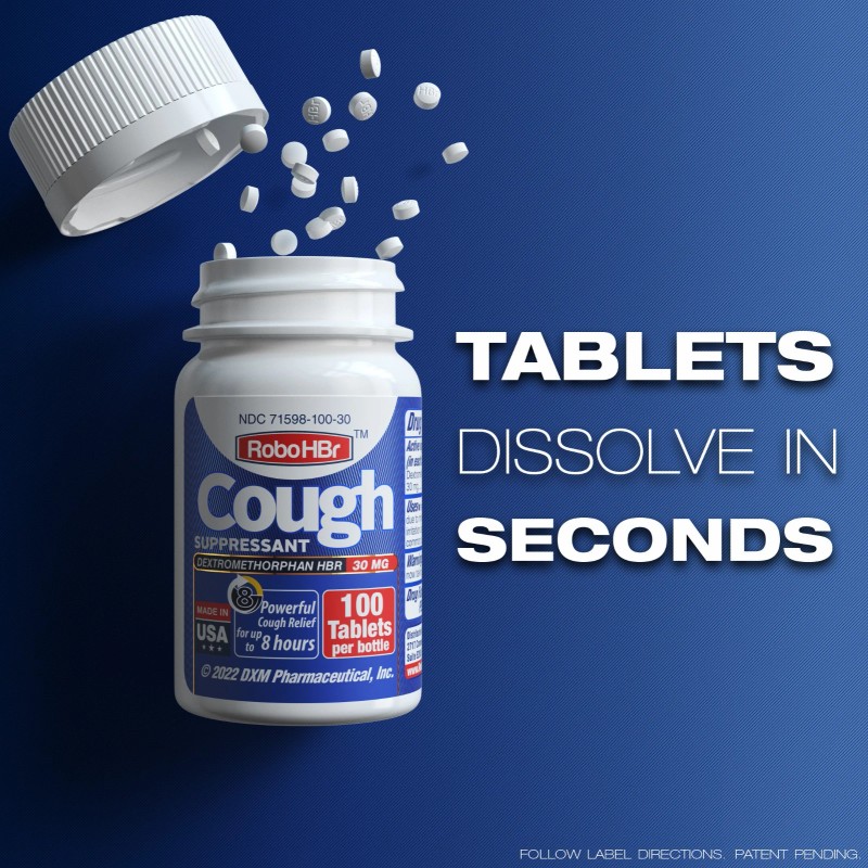 RoboHBr Cough Suppressant 100 Tablets 30mg Dextromethorph