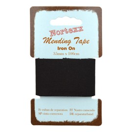 Nortexx Iron On Repair Tape-Black, 100% Cotton, 14 x 8 x 1 cm