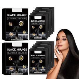 Natural Black Hair Shampoo, Black Hair Shampoo, Shampoo Fettiges Haar, Shampoo Gegen Graue Haare, Shampoo Für Schwarzes Haar, Pflegt Und Repariert Das Haar (25ml*12pcs)