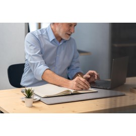 SIGEL CO402 Premium Notebook Squared A5, Hardcover, Blue Metallic, Made from Sustainable Paper - Conceptum - with Page Numbers, Table of Contents, Pen Loop, Folding Pocket