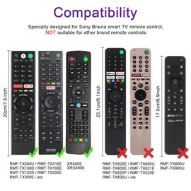 Protective Case for Sony TV Remote RMT-TX100D RMF-TX310E RMT-TX300E Washable Shockproof Remote Control Case for Sony Smart Android Voice Remote Control with Lanyard (Black)