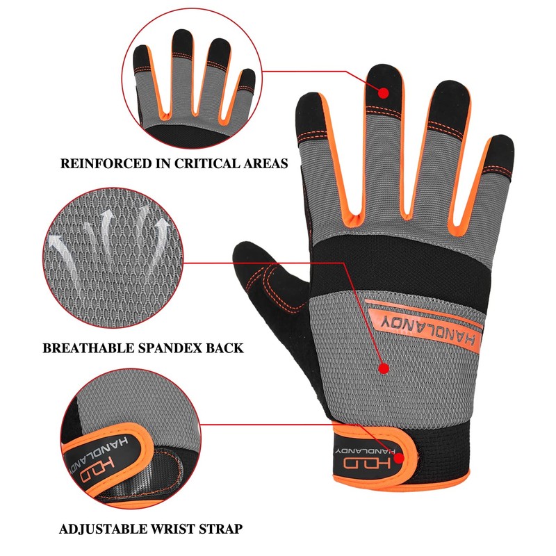 HANDLANDY Touchscreen Work Gloves for Men and Women, Utility Working