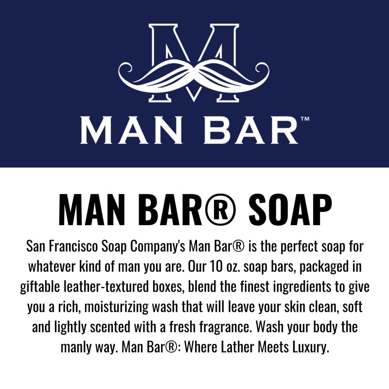 San Francisco Soap Company Deep Cleansing Man Bar, Silver Sage