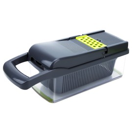 INTIRILIFE Food Slicer in GREEN – Variable Kitchen Multi Cutter Slicing Machine with different Attachments and various Functions - Cutting, Peeling for Vegetables, Fruits, Meat and more