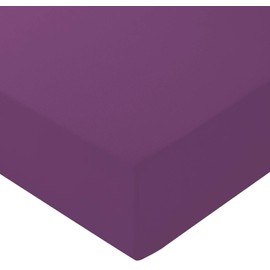 Generic 100% Brushed Cotton Flannelette 40CM/16 Extra Deep Fitted Sheets in Purple, King Size